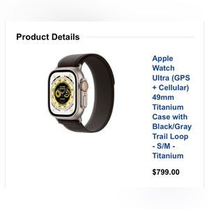 Apple Watch Ultra (GPS + Cellular) 49mm Titanium unlocked *NO LONGER AVAILABLE*